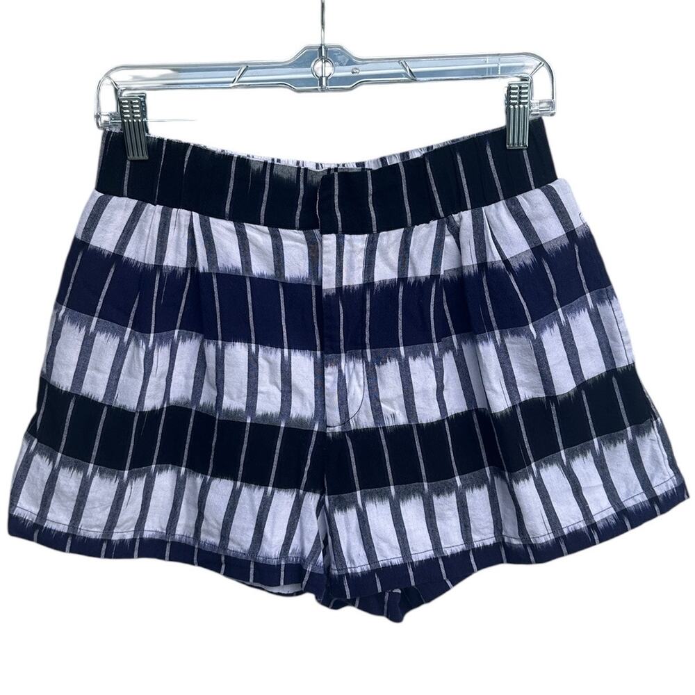 Apiece Apart Taiyana Shorts Indigo White Ikat Stripe Resort Wear Coastal Small‎